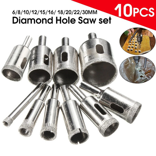 Diamond drill bits - for, glass